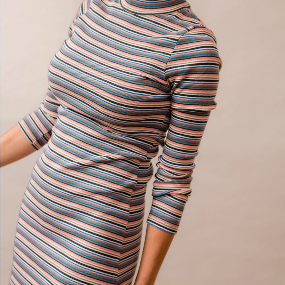 Able Multicolor Striped Long Sleeve Dress - Picture 3 of 8